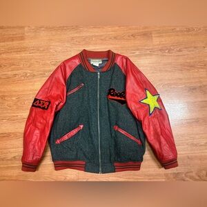 RARE Vintage 80S Reebok Wool and Leather Varsity Jacket Size Large